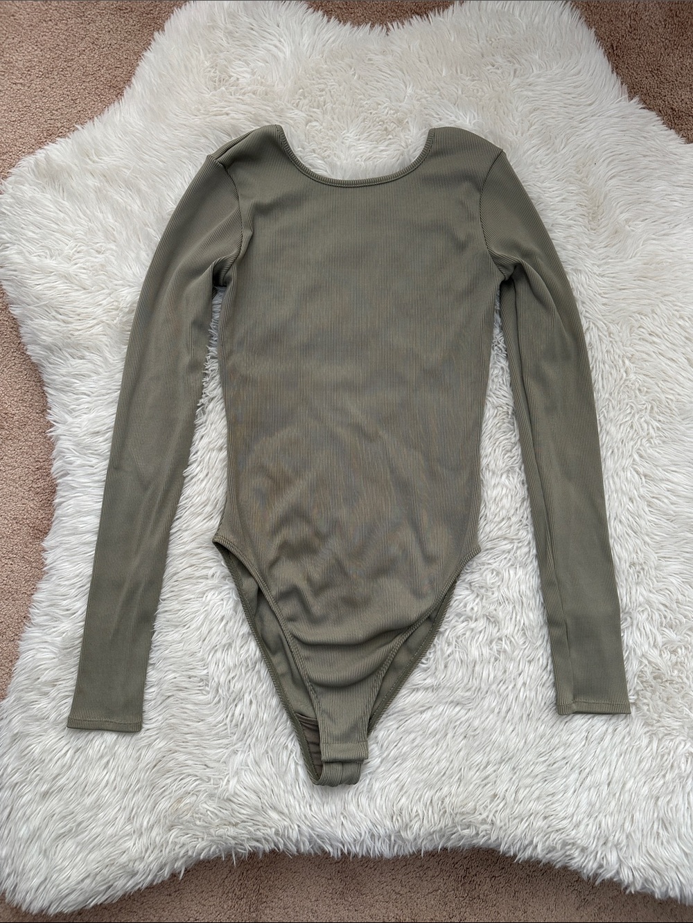 Anine Bing Ribbed Long-Sleeve Bodysuit
